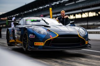 #24 Aston Martin Vantage AMR GT3 EVO of Gray Newell / Zach Robichon / Darren Turner, Heart of Racing Team, Indy 8H, Pro-Am, SRO America, Indianapolis Motor Speedway, Indianapolis, IN, Oct 16&ndash;19, 2025
 | Jason Doudt / SRO Motorsports Group