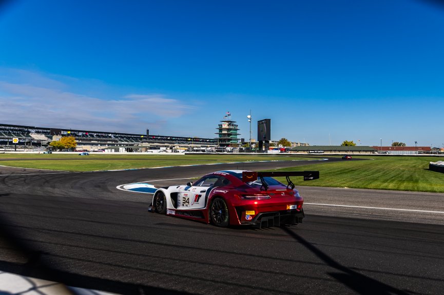 #34 Mercedes-AMG GT3 EVO of Michai Stephens / Mikael Grenier / Lucas Auer, JMF Motorsports, Indy 8H, IGTC, Pro, SRO America, Indianapolis Motor Speedway, Indianapolis, IN, Oct 16&ndash;19, 2025
