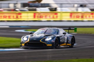 #24 Aston Martin Vantage AMR GT3 EVO of Gray Newell / Zach Robichon / Darren Turner, Heart of Racing Team, Indy 8H, Pro-Am, SRO America, Indianapolis Motor Speedway, Indianapolis, IN, Oct 16&ndash;19, 2025
 | Fabian Lagunas | www.lagunasphotography.com | For SRO Motorsports Group 2025