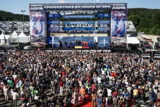 Overall Podium (l-r) #96 - Rutronik Racing - Sven MULLER - Patric NIEDERHAUSER - Alessio PICARIELLO - Porsche 911 GT3 R (992), #63 - GRT - Grasser Racing Team - Mirko BORTOLOTTI - Jordan PEPPER - Luca ENGSTLER - Lamborghini Huracan GT3 EVO2, #51 - AF Cors | SRO / JEP