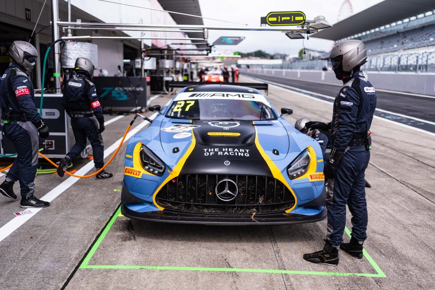 49th SUZUKA 1000km - Intercontinental GT Challenge Round 4 - Foto: Gruppe C Photography, #27 Mercedes-AMG GT3 EVO, Heart of Racing by SPS: Ian James, Zacharie Robichon, Alex Riberas
