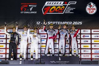 49th SUZUKA 1000km - Intercontinental GT Challenge Round 4 - Foto: Gruppe C Photography; #500 Nissan GT-R NISMO GT3, TEAM 5ZIGEN: Yu Kanamaru, Takayuki Aoki, Yuya Motojima; #33 Porsche 911 GT3 R (992), Vollgas Motorsports: Phil Kim, Daan Arrow, Liang Jiat | Gruppe C GmbH