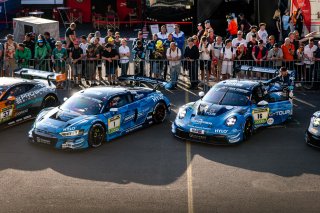 53. ADAC RAVENOL 24h N&uuml;rburgring 2025 - Foto: Gruppe C Photography; #1 Audi R8 LMS GT3 evo II, Scherer Sport PHX SP 9 PRO: Christopher Haase, Luca Ludwig, Markus Winkelhock; #16 Porsche 911 GT3 R (992), Scherer Sport PHX: Patric Niederhauser, Laurens Vant | Gruppe C Photography