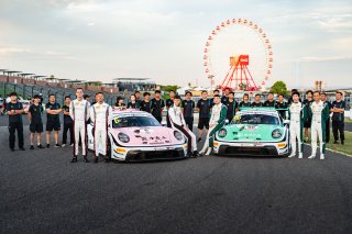 49th SUZUKA 1000km - Intercontinental GT Challenge Round 4 - Foto: Gruppe C Photography; #6 Porsche 911 GT3 R (992), Origine Motorsport: Laurin Heinrich, Alessio Picarello, Bastian Buus; #86 Porsche 911 GT3 R (992), Origine Motorsport: Kerong LI, Anders F | Gruppe C GmbH