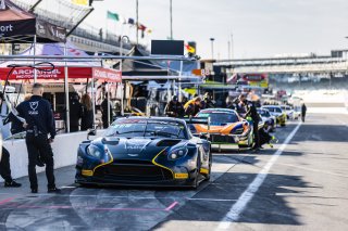 #24 Aston Martin Vantage AMR GT3 EVO of Gray Newell / Zach Robichon / Darren Turner, Heart of Racing Team, Indy 8H, Pro-Am, SRO America, Indianapolis Motor Speedway, Indianapolis, IN, Oct 16&ndash;19, 2025
 | Fabian Lagunas | www.lagunasphotography.com | For SRO Motorsports Group 2025